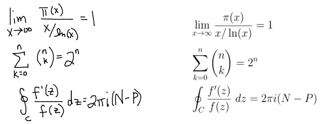 Math from handwriting